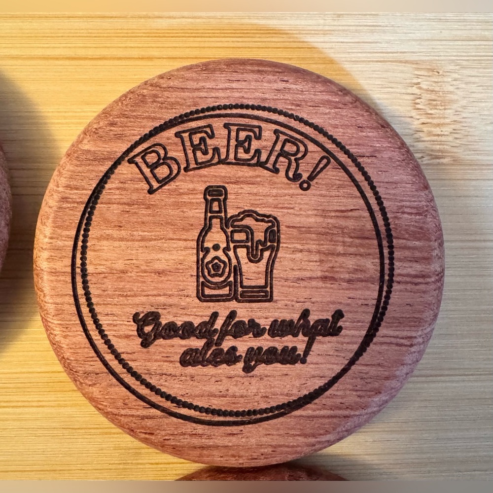 Hand crafted by me Wood Round Magnetic Bottle Openers customizable choice of 1 - Picture 4 of 8